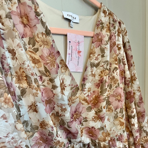 STUNNING Watercolor floral dress NWT size L and 1X - Picture 2 of 5